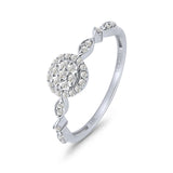 Round Halo Cluster Marquise Band Diamond Ring