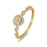 Round Halo Cluster Marquise Band Diamond Ring