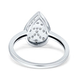 Pear Teardrop Cluster Natural Diamond Ring