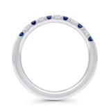 Round Diamond & Blue Sapphire Band