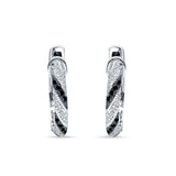 Twisted Infinity Stud Earring Black CZ 925 Sterling Silver Wholesale