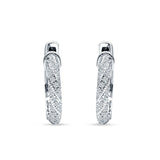 Twisted Tilted Row Earring Round Cubic Zirconia 925 Sterling Wholesale