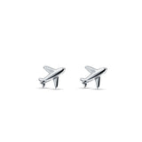 Minimalist Airplane 8.2mm Stud Earring 925 Sterling Silver Wholesale