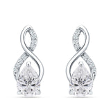 Pear Teardrop Infinity Stud Earring Cubic Zirconia 925 Sterling Silver Wholesale