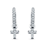 Cross Cluster Drop Dangle Earring Cubic Zirconia 925 Sterling Silver Wholesale