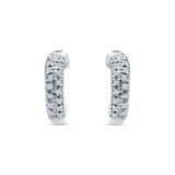 Half Hoop Stud Earring Cubic Zirconia 925 Sterling Silver Wholesale