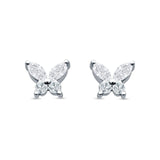 Butterfly Stud Earring Marquise Cut & Round Cubic Zirconia 925 Sterling Silver Wholesale