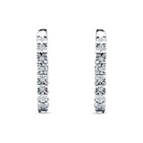 Flower Huggie Hoop Earring Cubic Zirconia 925 Sterling Silver Wholesale