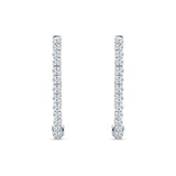 Round Cubic Zirconia Eternity Stone Huggie Hoop Earring 925 Sterling Silver Wholesale