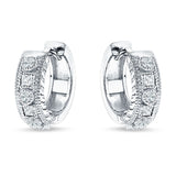 Round & Princess Cut Cubic Zirconia Huggie Hoop Earring 925 Sterling Silver Wholesale