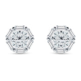 hexagon stud earrings