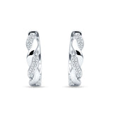 Twisted Infinity Round Cubic Zirconia Huggie Hoop Earring 925 Sterling Silver Wholesale