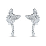 Butterfly Cluster Stud Earring Cubic Zirconia 925 Sterling Silver Wholesale