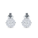 Marquise & Round Cubic Zirconia Stud Earring 925 Sterling Silver Wholesale