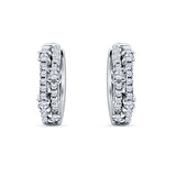 Round Cubic Zirconia Huggie Hoop Earrings 925 Sterling Silver Wholesale