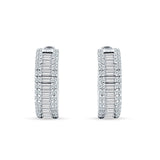 Emerald Cut Cubic Zirconia Hoop Earrings 925 Sterling Silver Wholesale