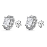 Princess Cut Stud Earring