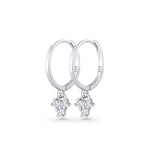 Trio CZ Dangle Drop Hoop Earring