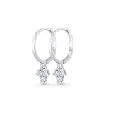 Dangle Drop Hoop Earring Trio Cubic Zirconia 925 Sterling Silver Wholesale