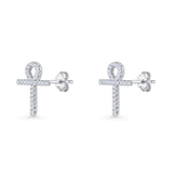 Ankh Cross Stud Earrings