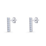 Bar CZ Stud Earrings