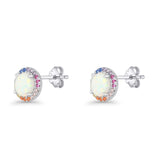 Round CZ Stud Earrings