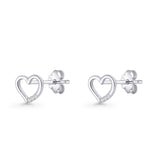 Minimalist Open Heart Stud Earrings