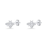 Vintage Style Bee CZ Stud Earrings