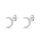 Crescent Moon Stud Earrings