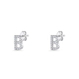 Initial B Stud Earring