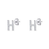 Initial H Stud Earring