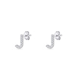 Initial J Stud Earring