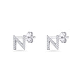 Initial N Stud Earring