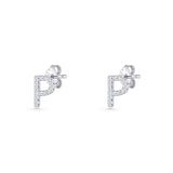 Initial P Stud Earring