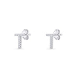 Initial T Stud Earring