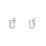 Initial U Stud Earring