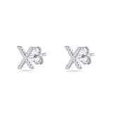 Initial X Stud Earring