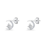 Moon & Star Stud Earrings