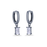Emerald Cut Hoop Earring