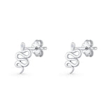 Vintage Style 10.5mm Snake Earrings Cubic Zirconia 925 Sterling Silver Wholesale