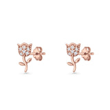 Tulip Rose Flower Stud Earring