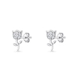 Tulip Rose Flower Stud Earring