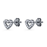 Open Heart CZ Stud Earring