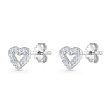 Heart CZ Stud Earring