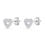 Open Heart CZ Stud Earring