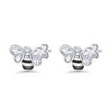Bee Stud Earring 11.8mm Pear Cubic Zirconia 925 Sterling Silver Wholesale