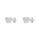 Butterfly Stud Earring 5mm Cluster Cubic Zirconia 925 Sterling Silver Wholesale