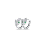 Minimalist 5.6mm Snake Huggie Hoop Earring Cubic Zirconia 925 Sterling Silver