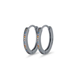 Round 20mm Multicolor Cubic Zirconia Huggie Hoop Earrings 925 Sterling Silver