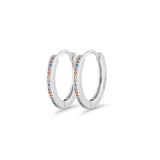 Round 20mm Multicolor Cubic Zirconia Huggie Hoop Earrings 925 Sterling Silver Wholesale